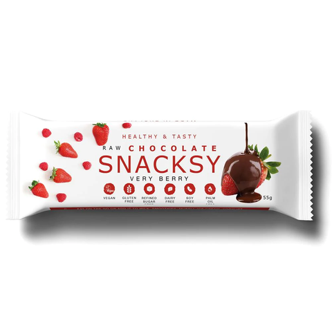 Snacksy Raw Chocolate Very Berry Bar 55g (Pack of 12)