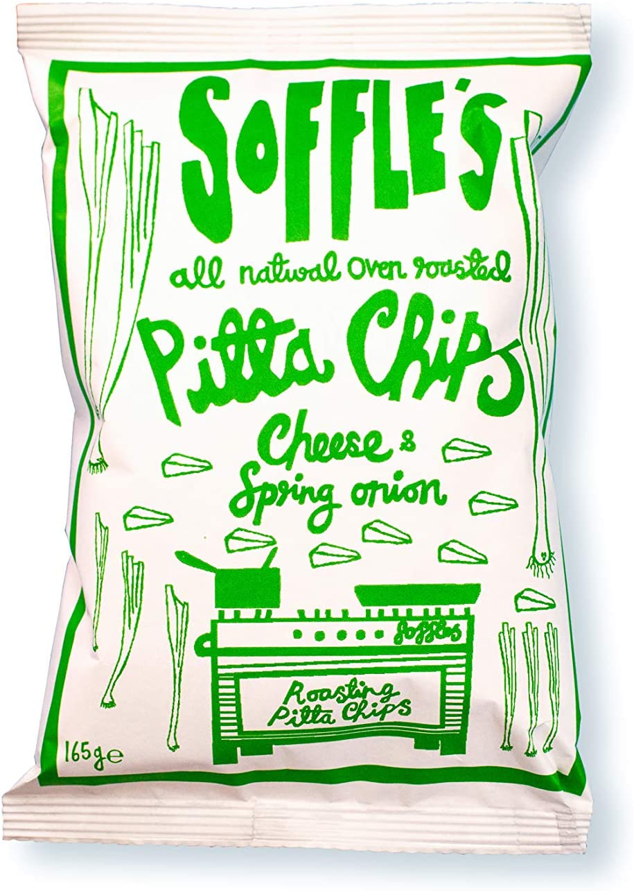 Soffle's Pitta Chips Cheese and Spring Onion Pitta Chips 165g (Pack of 9)