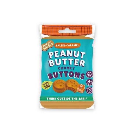 Superfoodio Peanut Butter Buttons - Salted Caramel 20g (Pack of 15)