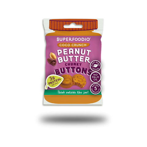 Superfoodio Peanut Butter Buttons - Coco Crunch 20g (Pack of 15)