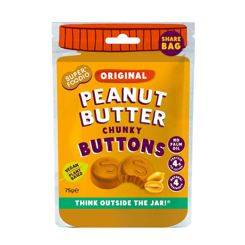 Superfoodio Peanut Butter Buttons - Share Bag 70g (Pack of 8)