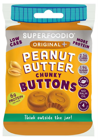 Superfoodio Peanut Butter Buttons - Original PLUS 20g (Pack of 15)