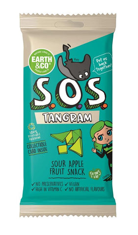 SOS Fruit Snacks Sour Apple Dried Fruit Tangra 20g (Pack of 20)