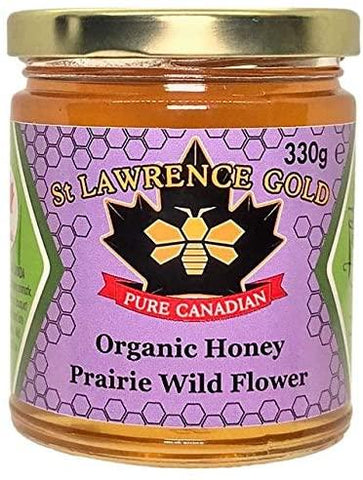 St Lawrence Gold  Pure Organic Prairie Wild Flower Honey 330g