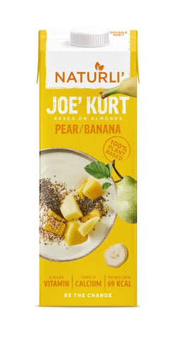 Naturli' Joe'kurt Pear/banana 1L (Pack of 8)