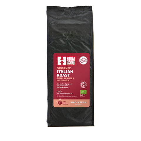 Equal Exchange Italian Blend Coffee Bean Organic 1kg (Pack of 6)