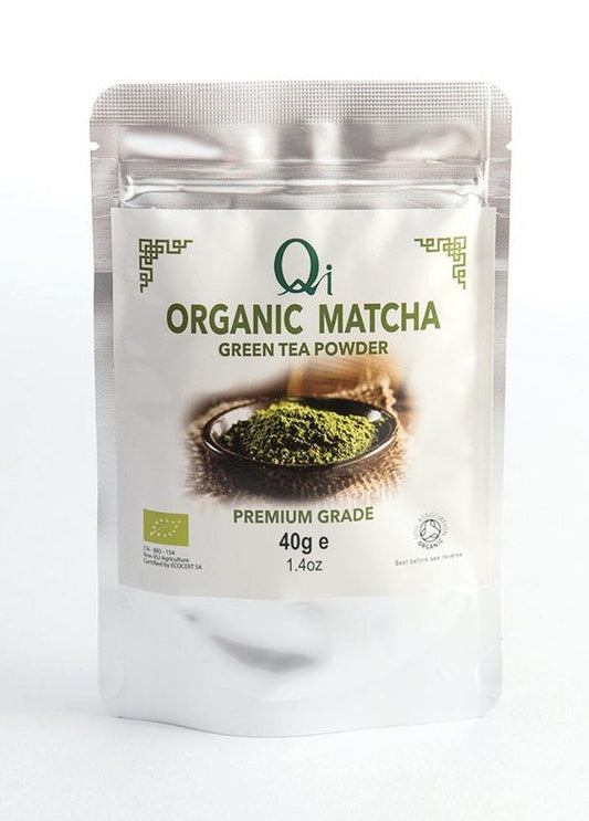 Qi Matcha Green Tea Powder Organic 40g (Pack of 8)