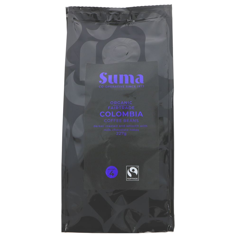 Suma Organic Colombia Coffee Beans 227g (Pack of 6)