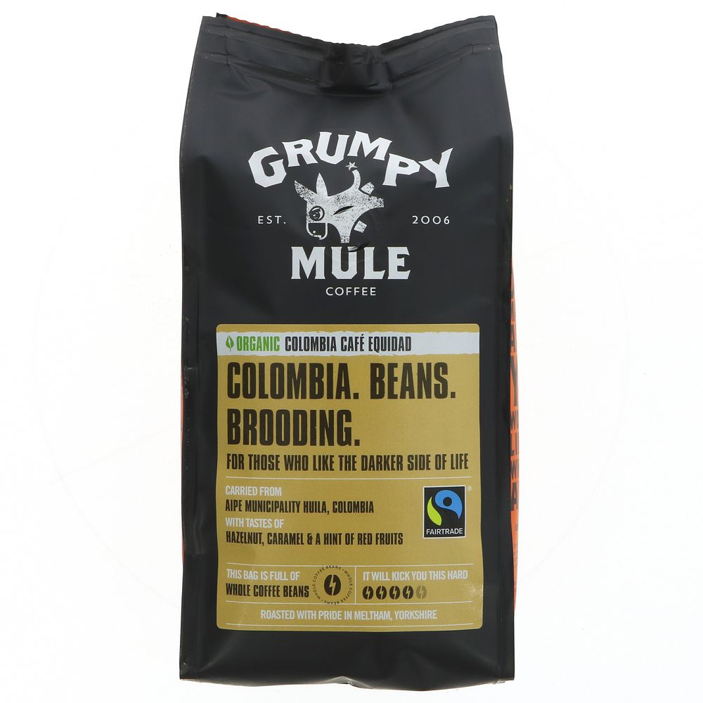 Grumpy Mule Colombia Coffee Bean Organic 227g (Pack of 6)