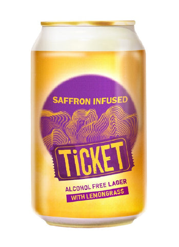 Ticket Saffron Lager AF Can 330ml (Pack of 12)