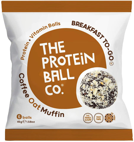 The Protein Ball Co Coffee Oat Muffin - Breakfast on the go 45g (Pack of 10)