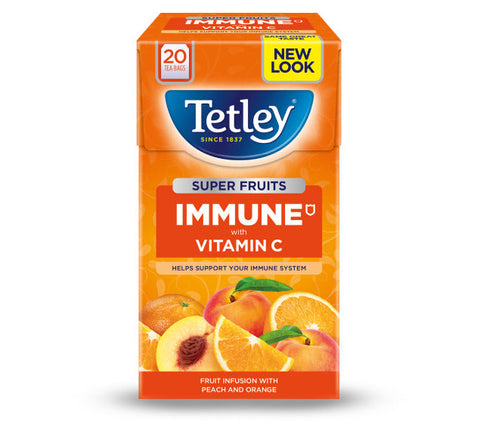 Tetley Immune Peach & Orange 20 Bags (Pack of 4)