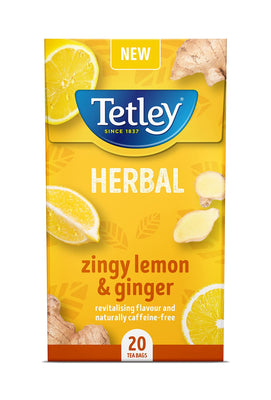 Tetley Zingy Lemon & Ginger 20 Bag (Pack of 4)