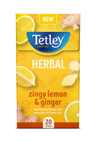Tetley Zingy Lemon & Ginger 20 Bag (Pack of 4)