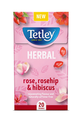 Tetley Rose Rosehip & Hibiscus 20 Bag (Pack of 4)