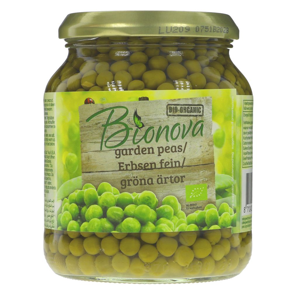 Bionova Garden Peas Organic 350g (Pack of 6)