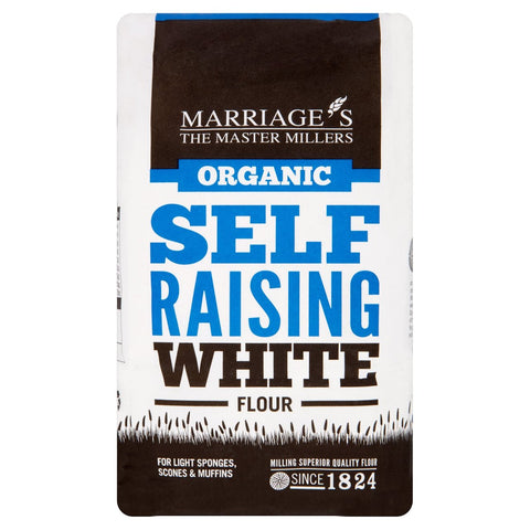 W H Marriage Organic Self Raising White Flour 1000g (Pack of 6)