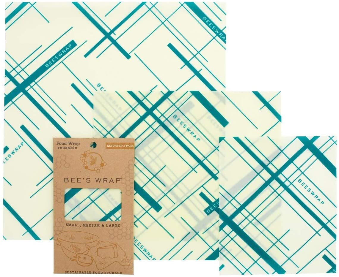 Wax Wrap Beeswax Organic Cotton Food Bags Small 21x31cm, Medium 25x31cm, Large 32x31cm 3pack
