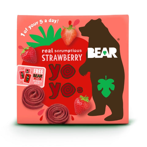 Bear Yoyos - Strawberry Multipack 5 X 20g (Pack of 6)