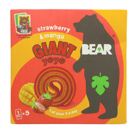 Bear Giant Yoyo -Strawberry/Mango 5 X 20g (Pack of 6)