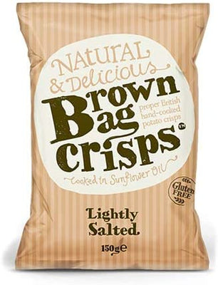 Brown bag crisps Lightly Salted 150g (Pack of 10)