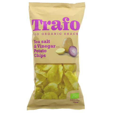 Trafo Salt & Vinegar Crisps Organic 125g (Pack of 12)