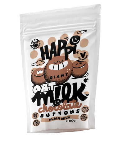 Happi Oat Milk Chocolate Buttons 100g (Pack of 10)