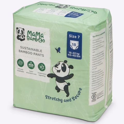 Mama Bamboo Eco Nappy Pants - Size 7+ (XX-Large +) 18pc (Pack of 4)