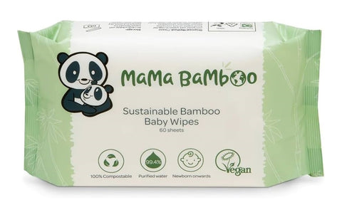 Mama Bamboo Eco Baby Wipes 60pc (Pack of 12)