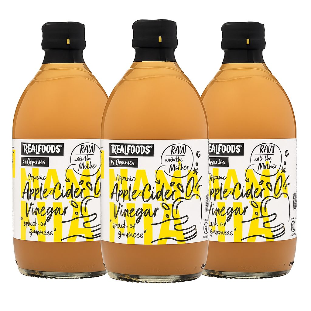 Realfoods by Organico | Organic Apple Cider Vinegar, 500ml (Pack of 3)