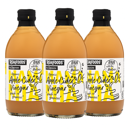 Realfoods by Organico | Organic Apple Cider Vinegar, 500ml (Pack of 3)