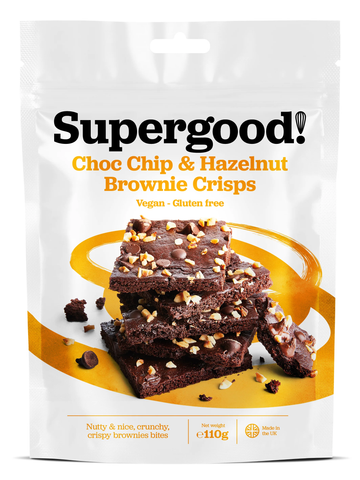 Supergood Bakery Chocolate Chip Hazelnut Brownie Crisps 110g (Pack of 6)