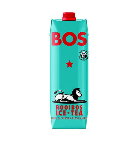 BOS Ice Tea Lime & Ginger 1000ml (Pack of 6)