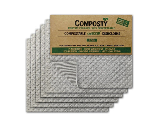 Composty Swedish Dishcloths (Grey) 6pc