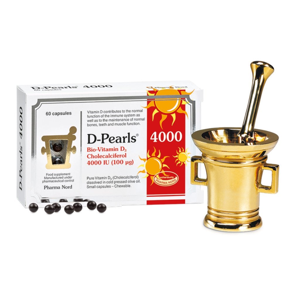 Pharma Nord D-Pearls 4000IU - 100mcg (Cholecalciferol) 60 Capsules (Pack of 5)