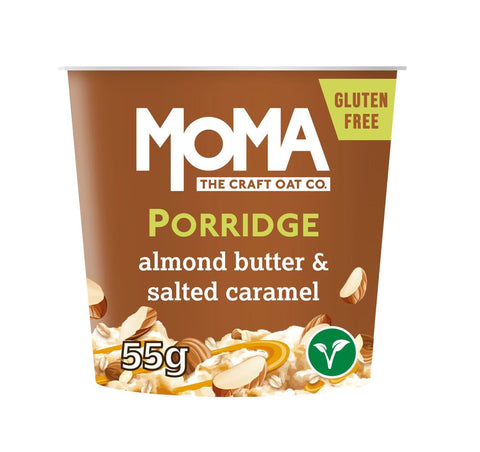 Moma Almond Butter & Salted Caramel Porridge Pot 55g (Pack of 12)
