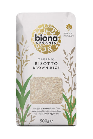 Biona Organic Brown Risotto Rice in Paper Bag 500g