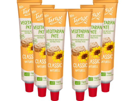 Tartex Organic Classic Pate  200g | Vegetarian Nutritional Yeast Spread | Organic, Plant-Based Sandwich, Crackers & Toast |(Pack of 6) from SuperfoodUK