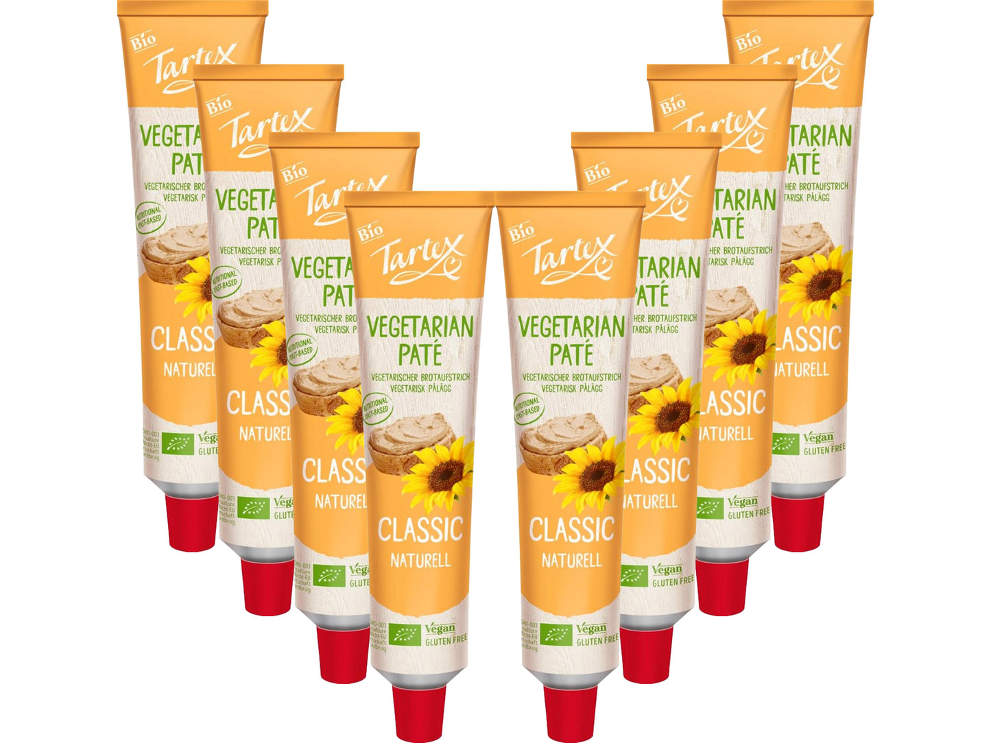 Tartex Organic Classic Pate  200g | Vegetarian Nutritional Yeast Spread | Organic, Plant-Based Sandwich, Crackers & Toast |(Pack of 8) from SuperfoodUK