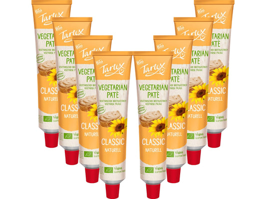 Tartex Organic Classic Pate  200g | Vegetarian Nutritional Yeast Spread | Organic, Plant-Based Sandwich, Crackers & Toast |(Pack of 8) from SuperfoodUK