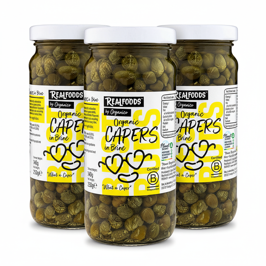 Organico Organic Capers In Brine 250g (Pack of 3)