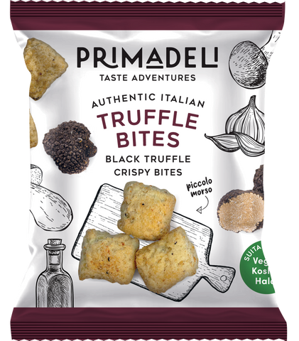 Primadeli - Black Truffle Crispy Bites - Truffle Bites - Vegan - 25g x 8 bags