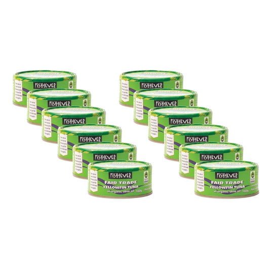 Fish4Ever Yellowfin Tuna in Organic Olive Oil 160g (Pack of 12)