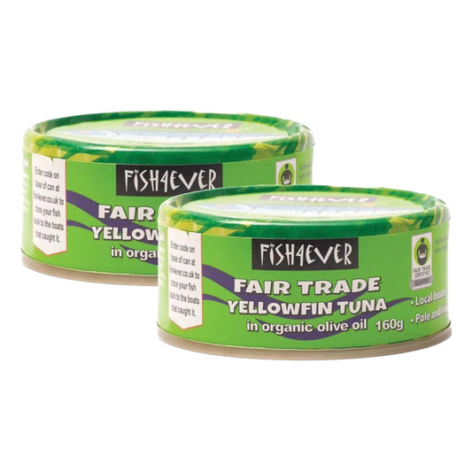 Fish4Ever Yellowfin Tuna in Organic Olive Oil 160g (Pack of 2)