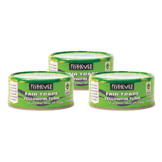 Fish4Ever Yellowfin Tuna in Organic Olive Oil 160g (Pack of 3)
