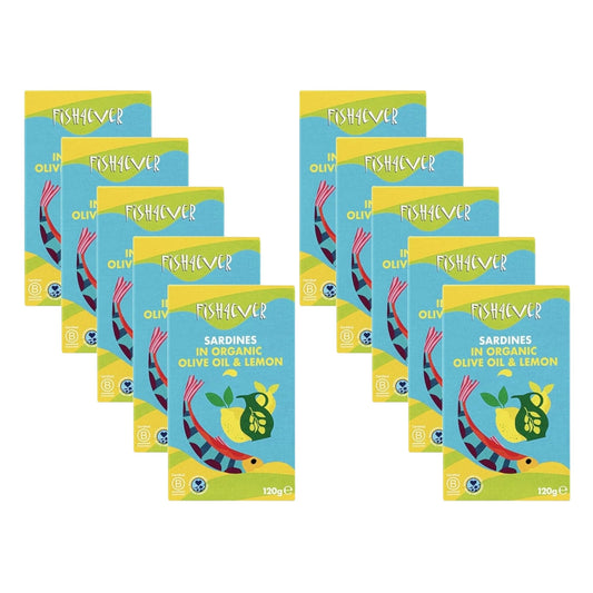 Fish4Ever Whole Sardines in Olive Oil & Lemon 120g (Pack of 10)