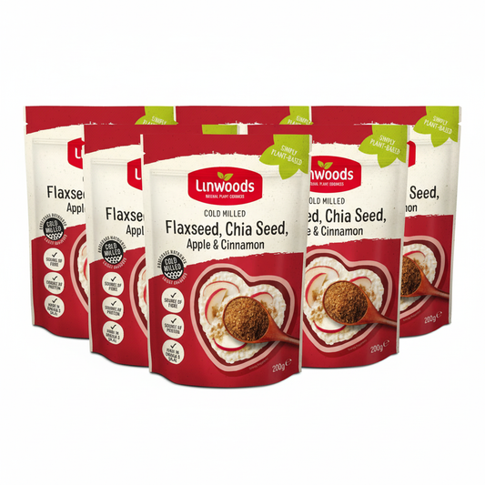 Linwoods Milled Flaxseed,Chia,Apple & Cinnamon 200g (Pack of 6)