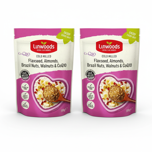 Linwoods Milled Flaxseed,Almond,Brazil Nut,Walnut & Q10 200g (Pack of 2)