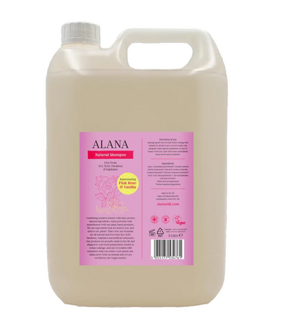 Alana Pink Rose & Vanilla Natural Shampoo 5L (Pack of 4)