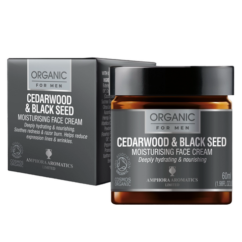 Amphora Aromatics Cedarwood & Black seed Face Moisturiser For Men Organic 60ml (Pack of 6)